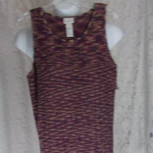 Koret Sweater Knit Tank Multi Plum Weave Size L  NWT